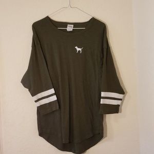 Victoria's Secret Quarter Length Army Green Shirt